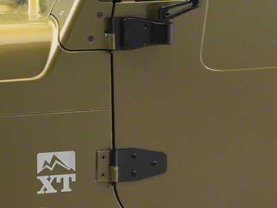 Door Hinge Set; Black (97-06 Jeep Wrangler TJ)