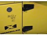 Kentrol Door Hinge Set; Gloss Black (07-18 Jeep Wrangler JK 2-Door)