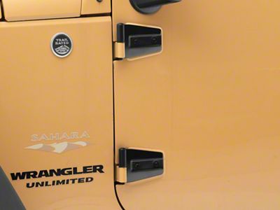 Door Hinge Set; Satin Black (07-18 Jeep Wrangler JK 4-Door)