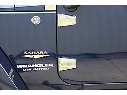 Door Hinge Set; Polished (07-18 Jeep Wrangler JK 2-Door)