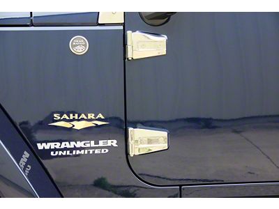 Door Hinge Set; Polished (07-18 Jeep Wrangler JK 2-Door)