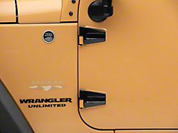 Door Hinge Set; Textured Black (07-18 Jeep Wrangler JK 4-Door)