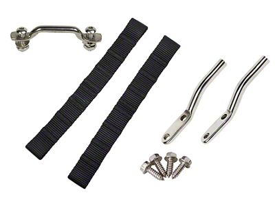 Door Strap Kit; Polished Stainless Steel (76-95 Jeep CJ5, CJ7, Wrangler YJ)
