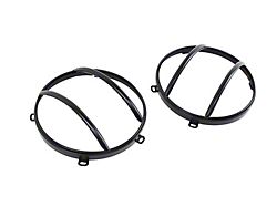 Euro Headlight Guards; Gloss Black (07-18 Jeep Wrangler JK)