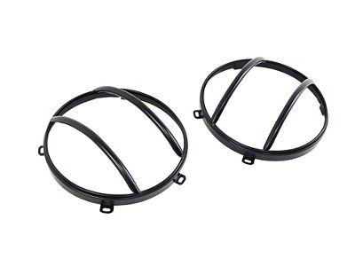 Euro Headlight Guards; Gloss Black (07-18 Jeep Wrangler JK)