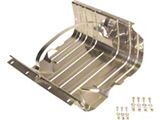 Kentrol Gas Tank Skid Plate With Strap; Polished Stainless Steel (76-90 Jeep CJ5, CJ7, Wrangler YJ w/ 15-Gallon Tank)