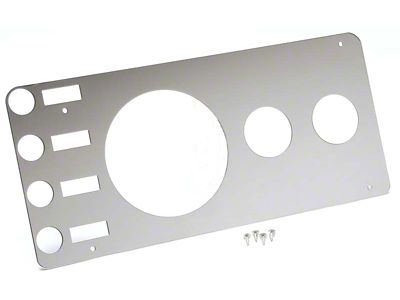 Gauge Panel Cover; Polished Stainless Steel (76-86 Jeep CJ5 & CJ7 w/o Radio Opening)
