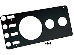Gauge Panel Cover; Black Powder Coated Stainless Steel (76-86 Jeep CJ5 & CJ7 w/o Radio Opening)