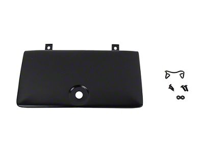 Glove Box Door; Black Powder Coated Stainless Steel (72-86 Jeep CJ5 & CJ7)