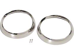Headlight Bezel; Polished Stainless Steel; Pair (72-86 Jeep CJ5 & CJ7)