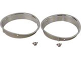 Kentrol Headlight Bezel; Polished Stainless Steel; Pair (97-06 Jeep Wrangler TJ)
