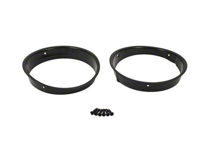 Headlight Bezels; Black Powder Coated Stainless Steel; Pair (97-06 Jeep Wrangler TJ)