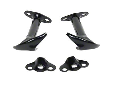 Hood Catch; Black Powder Coated Stainless Steel; Pair (66-95 Jeep CJ5, CJ7, Wrangler YJ)