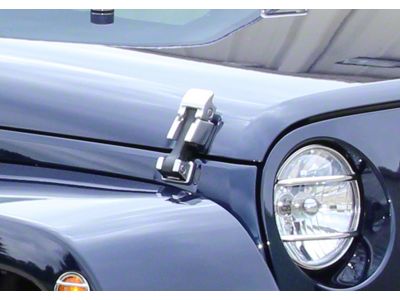Hood Catch Kit; Polished (07-18 Jeep Wrangler JK)