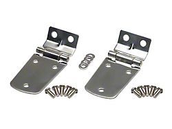 Hood Hinge; Polished Stainless Steel; Pair (97-06 Jeep Wrangler TJ)