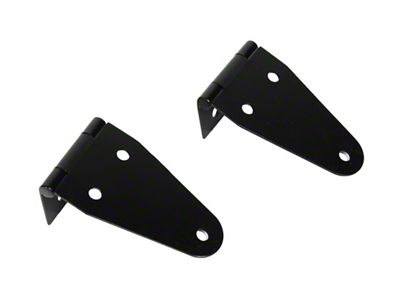 Hood Hinge; Black Powder Coated Stainless Steel; Pair (66-95 Jeep CJ5, CJ7, Wrangler YJ)