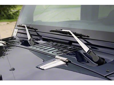 Hood Hinges; Polished (07-18 Jeep Wrangler JK)