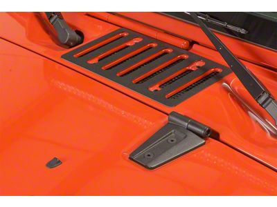 Hood Hinges; Textured Black (07-18 Jeep Wrangler JK)