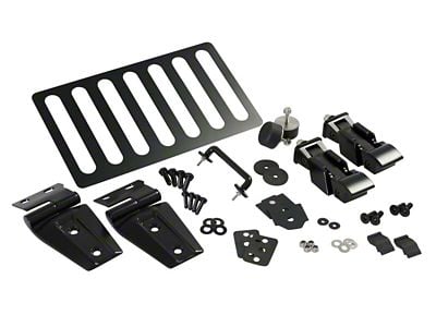 Hood Kit with Hood Catch; Gloss Black (07-18 Jeep Wrangler JK)