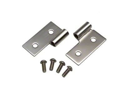 Lower Door Hinge; Polished Stainless Steel; Pair (76-06 Jeep CJ5, CJ7, YJ & TJ)