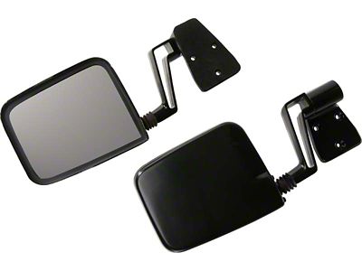 Mirror; Black Powder Coated Stainless Steel; Pair (88-06 Jeep Wrangler YJ & TJ)