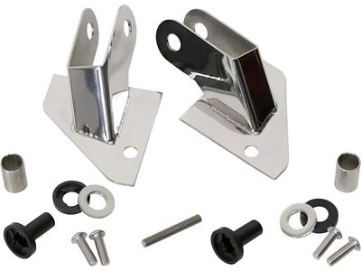 Mirror Relocation Bracket; Polished Stainless Steel; Pair (87-95 Jeep Wrangler YJ w/ Half Doors; 94-95 Wrangler YJ w/ Full Doors)