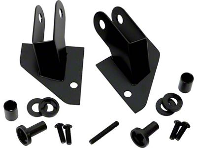 Mirror Relocation Bracket; Black Powder Coated Stainless Steel; Pair (87-95 Jeep Wrangler YJ)