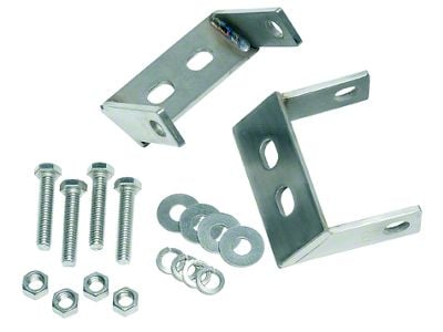 Rear Bumper Bracket; Polished Stainless Steel; Pair (66-86 Jeep CJ5 & CJ7)