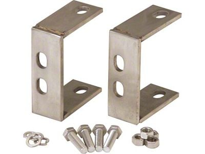 Rear Bumper Bracket; Polished Stainless Steel; Pair (87-95 Jeep Wrangler YJ)