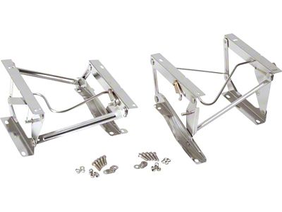 Seat Pedestal; Polished Stainless Steel; Pair (76-90 Jeep CJ5, CJ7, Wrangler YJ)