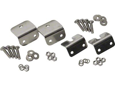 Strut Rod Mounting Brackets; Set of 4; Polished Stainless Steel (72-86 Jeep CJ5 & CJ7)