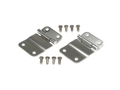 Tailgate Hinge; Polished Stainless Steel; Pair (77-86 Jeep CJ7)