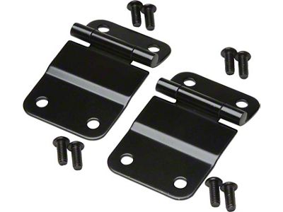 Tailgate Hinge; Black Powder Coated Stainless Steel; Pair (77-86 Jeep CJ7)