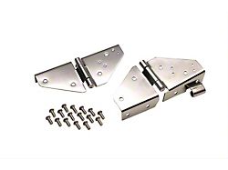 Windshield Hinge; Polished Stainless Steel; Pair (66-95 Jeep CJ5, CJ7, Wrangler YJ)