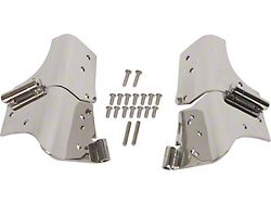 Windshield Hinge; Polished Stainless Steel; Pair (97-06 Jeep Wrangler TJ)