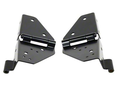 Windshield Hinge; Black Powder Coated Stainless Steel; Pair (76-95 Jeep CJ5, CJ7, Wrangler YJ)