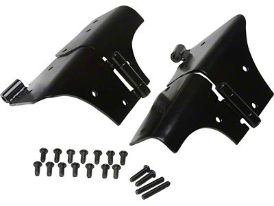 Windshield Hinge; Black Powder Coated Stainless Steel; Pair (97-06 Jeep Wrangler TJ)
