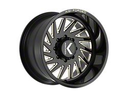 KG1 Forged OUTBURST Gloss Black Milled 6-Lug Wheel; Left Directional; 22x12; -44mm Offset (04-15 Titan)