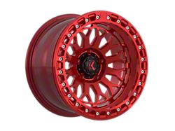 KG1 Forged DIAMONDHEAD BEADLOCK Candy Red with Candy Red Ring Wheel; 17x9; -38mm Offset (20-26 Jeep Gladiator JT)