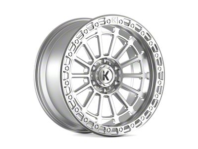 KG1 Forged LIFTER Silver Face Machined Wheel; 20x9.5; -12mm Offset (20-26 Jeep Gladiator JT)