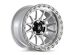 KG1 Forged ADRENALINE Silver Face Machined Wheel; 17x9; -12mm Offset (18-26 Jeep Wrangler JL)