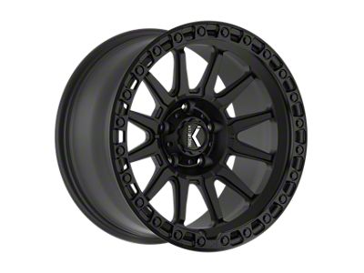 KG1 Forged ADRENALINE Matte Black with Black Ring Wheel; 17x9; -12mm Offset (07-18 Jeep Wrangler JK)