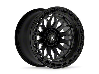 KG1 Forged DIAMONDHEAD BEADLOCK Matte Black Wheel; 17x9; -15mm Offset (07-18 Jeep Wrangler JK)