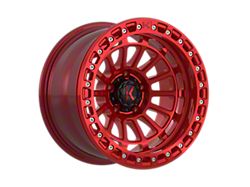 KG1 Forged LIFTER BEADLOCK Candy Red with Candy Red Ring Wheel; 17x9; -15mm Offset (07-18 Jeep Wrangler JK)