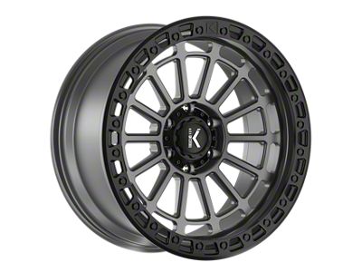 KG1 Forged LIFTER Matte Anthracite with Black Ring Wheel; 20x9.5; -12mm Offset (07-18 Jeep Wrangler JK)