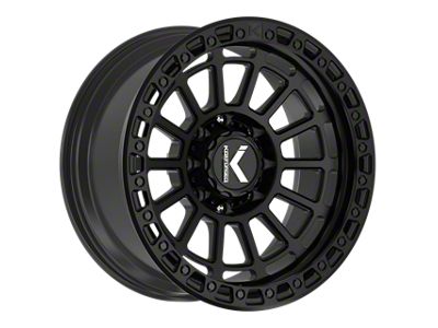 KG1 Forged LIFTER Matte Black with Black Ring Wheel; 17x9; -12mm Offset (07-18 Jeep Wrangler JK)