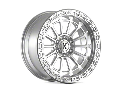 KG1 Forged LIFTER Silver Face Machined Wheel; 20x9.5; -12mm Offset (07-18 Jeep Wrangler JK)
