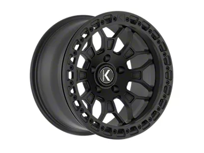 KG1 Forged RUSH BEADLOCK Matte Black Wheel; 17x9; -12mm Offset (07-18 Jeep Wrangler JK)