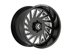 KG1 Forged OUTBURST Gloss Black Milled 6-Lug Wheel; Left Directional; 20x10; -18mm Offset (16-24 Titan XD)