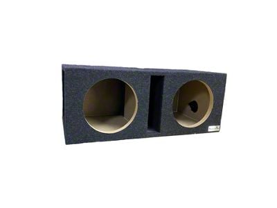 King Boxes 10-Inch Dual Single Front Port Subwoofer Box; Charcoal Carpeting Finish (Universal; Some Adaptation May Be Required)